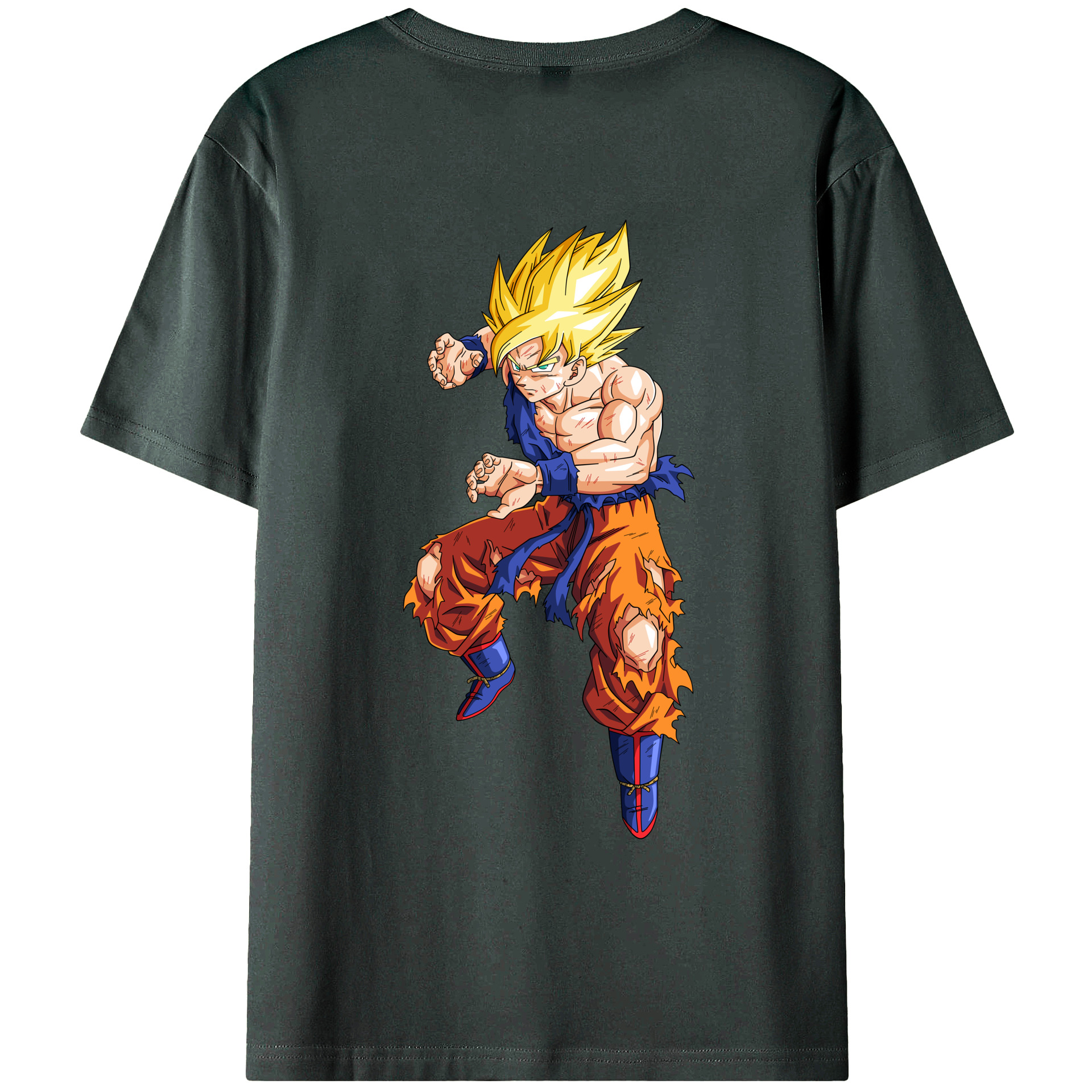 （画像用） ドラゴンボール 孫悟空（そん ごくう）Son Goku カカロット DRAGON BALL Kakarotto 綿100％ メンズ半袖Tシャツ（バックプリント） 通気性